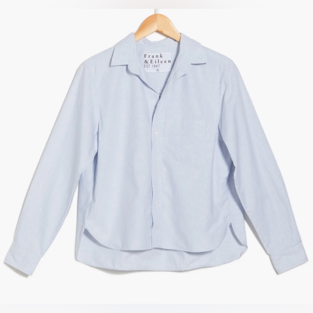 Frank & Eileen Untuckable Button-up Blue White Stripe Long Sleeve XL NEW